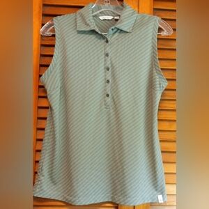 Lady Hagen Olive Green Desert Getaway Textured Women's Golf Polo Shirt Size S